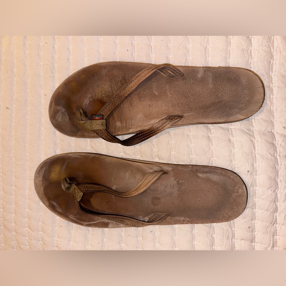 Used Rainbow flip flops leather